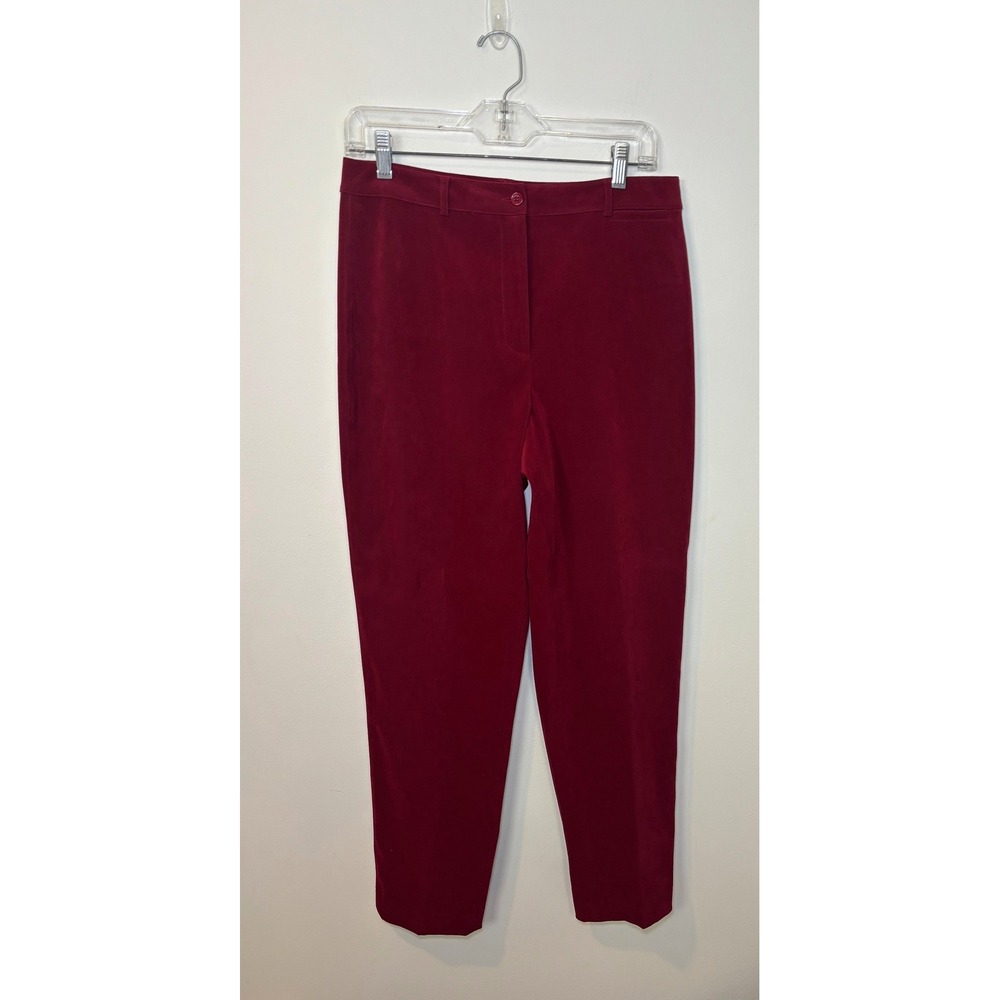 Talbots Stretch Womens Straight Leg Dress Pants Size 10 Burgundy Red
